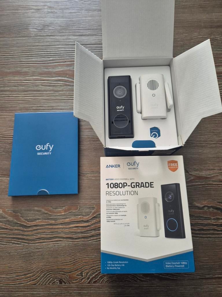 Eufy Security Video Deurbel 1080p (Batterijgevoed), Ophalen of Verzenden, Bewegingsdetectiesensor, Gebruikt, Draadloos