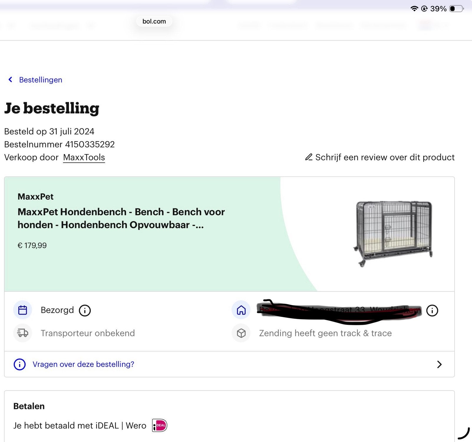 Foto 7 van Maxxpet hondenbench (110x70x78) en District 70 Crate Hoes