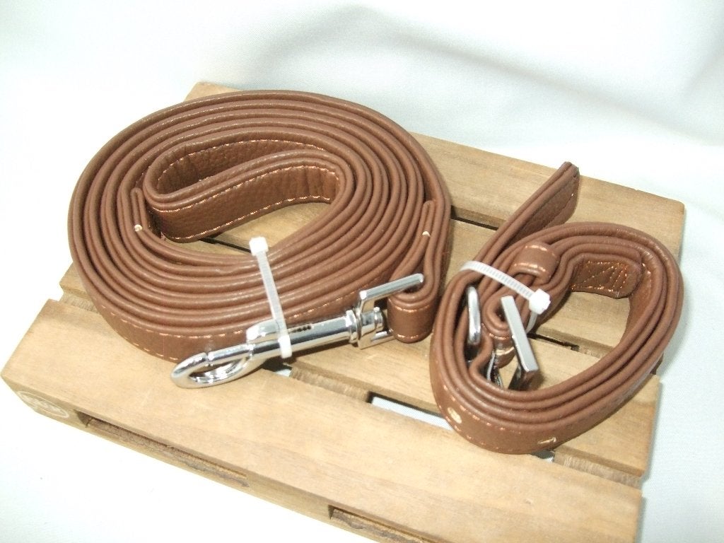 Hondenriem en Halsband, Bruin, maat M, Verzenden, Nieuw, Hondenriem