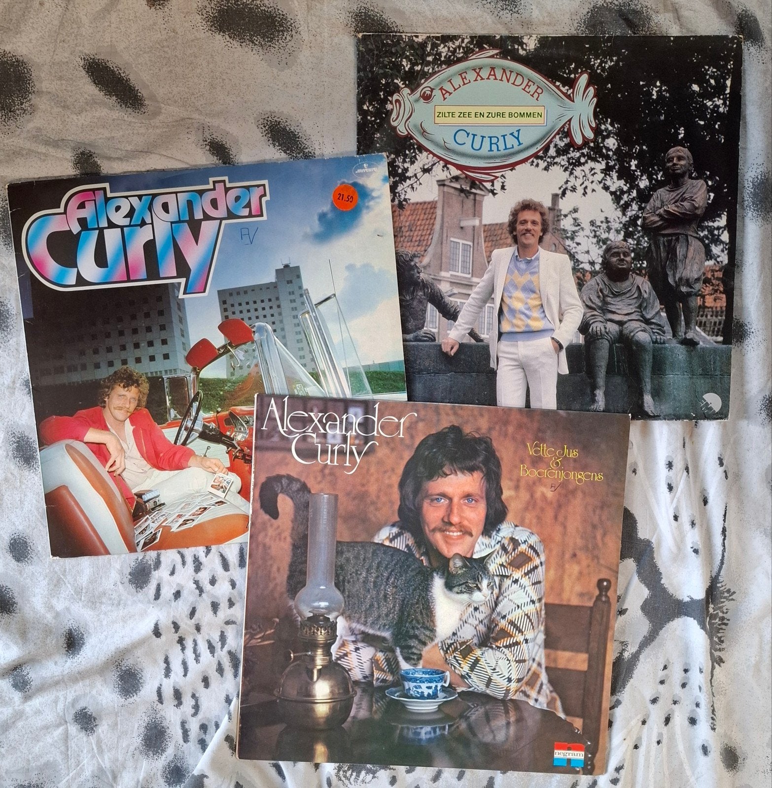 3x Alexander Curly LP's - Zilte Zee, Vette Jus, Alle vrouwen, Ophalen of Verzenden