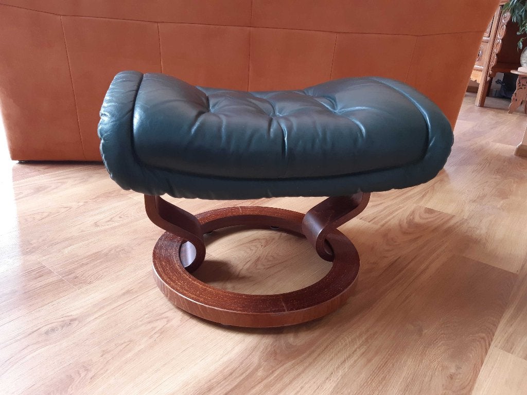 Stressless hocker, Ophalen, Gebruikt, Vierkant, Leer