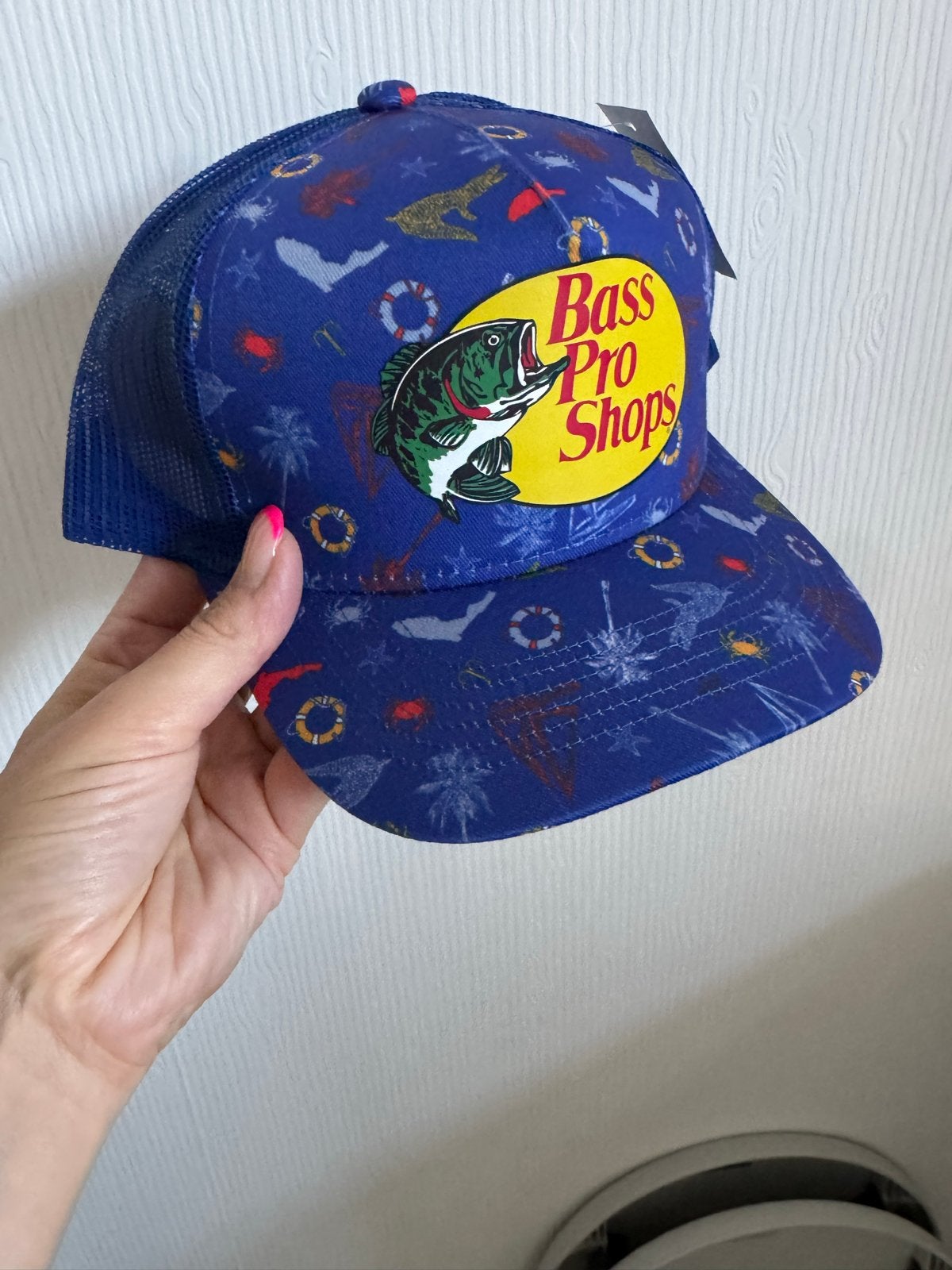 Nieuwe Bass Pro Shops Trucker Pet - Florida State AOP Blauw, Ophalen of Verzenden, Nieuw, One size fits all, Pet