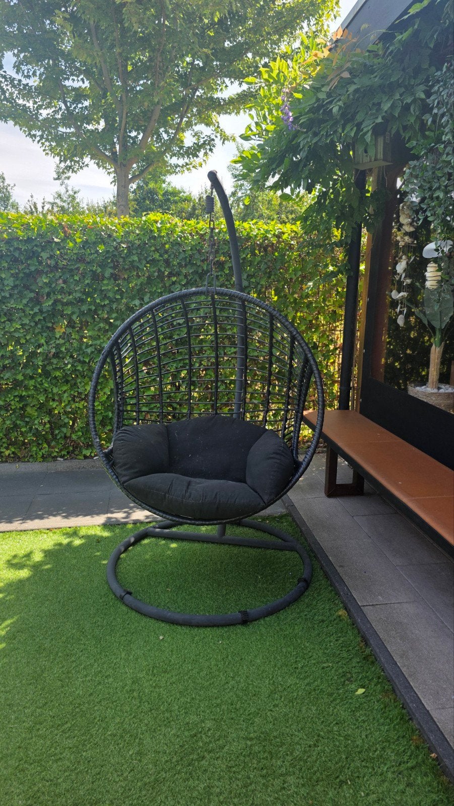 Hangstoel Joya wicker zwart, Tuin en Terras, Ophalen, Gebruikt, Wicker