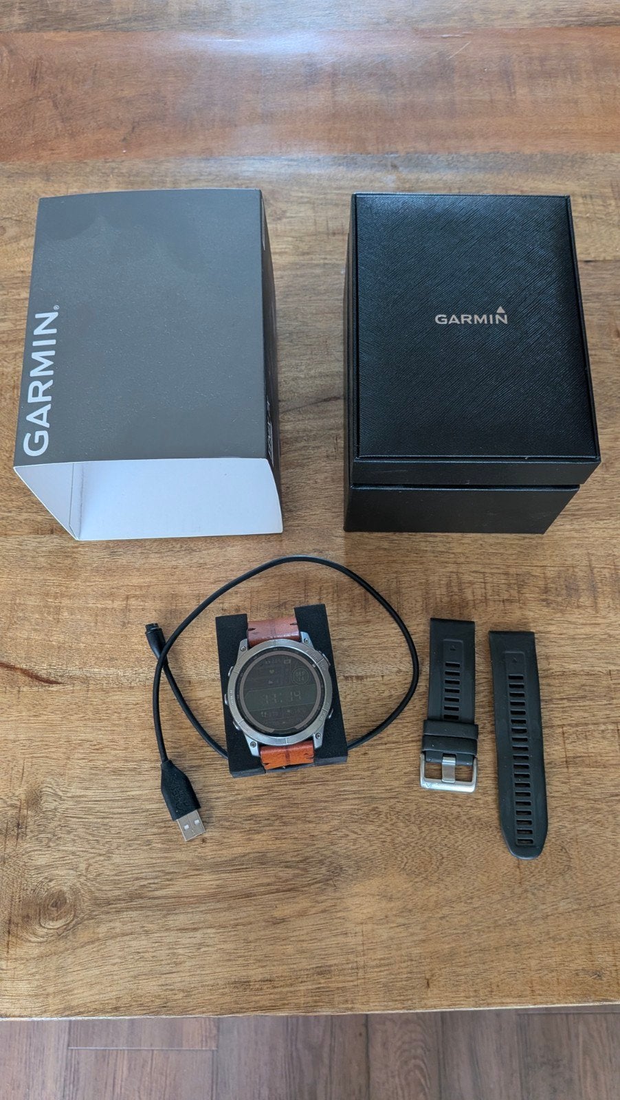 Garmin Fenix 7X Sapphire Solar Titanium Smartwatch MIP, Garmin, Ophalen of Verzenden, Zo goed als nieuw, Waterdicht