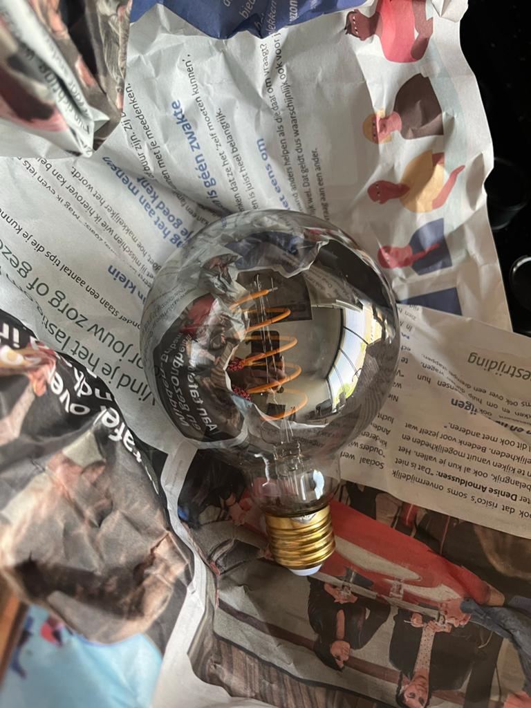 5x EGLO Ledfilamentlamp Globe Spiral Amber E27 4W Dimbaar, Ophalen, Zo goed als nieuw