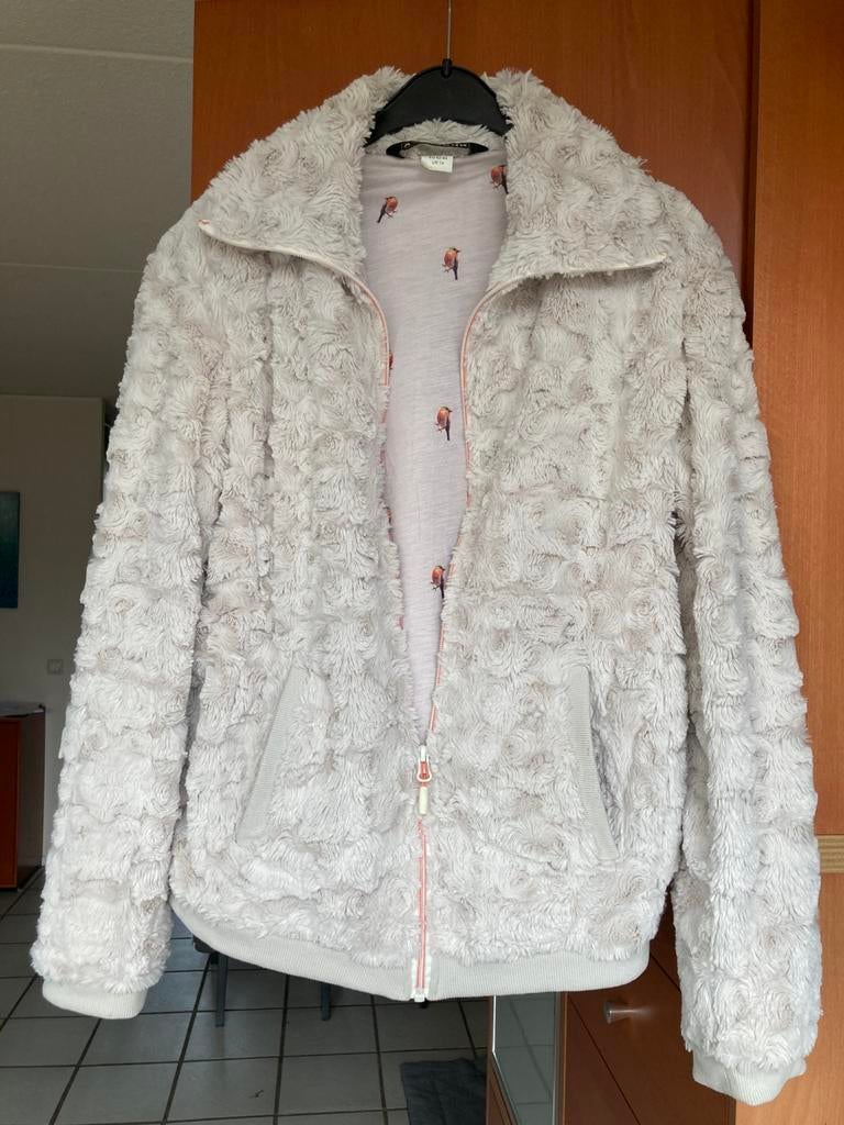 Vest / jasje, warm, imitatiebont, leuke voering mt M/L, Ophalen of Verzenden, Zo goed als nieuw, Maat 38/40 (M), Beige