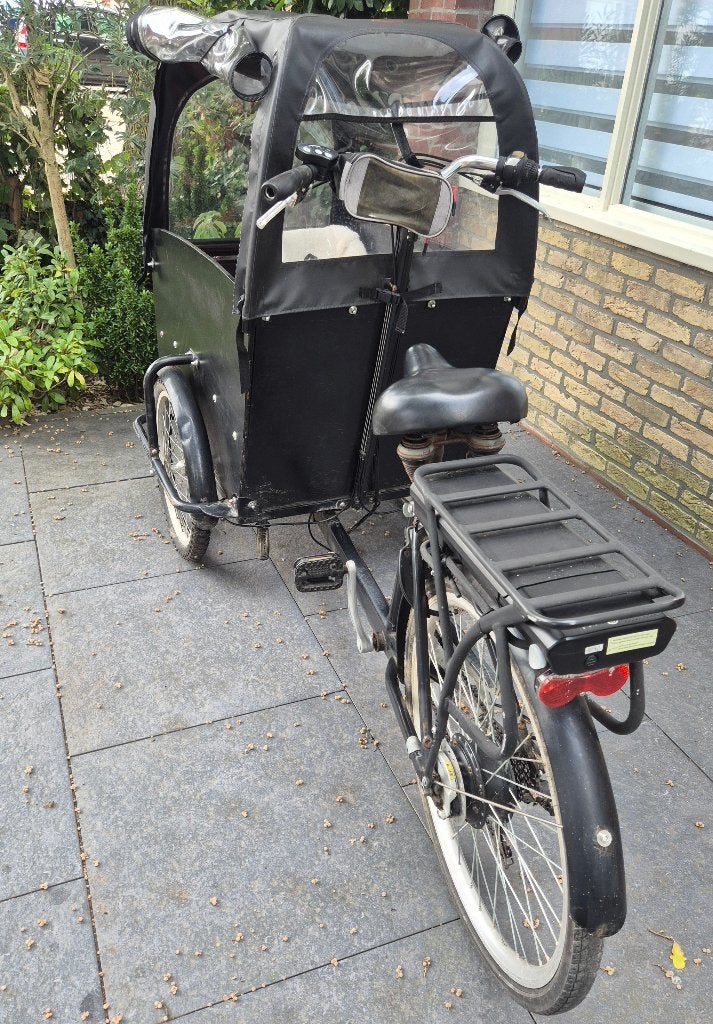 Babboe elektrische bakfiets – compleet met accessoires, 4 kinderen of meer, Gebruikt, Huif, Ophalen