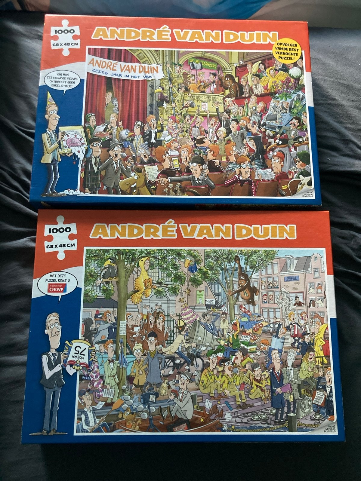 André van Duin Puzzels (2 stuks) - 1000 stukjes, Ophalen of Verzenden, 500 t/m 1500 stukjes, Zo goed als nieuw, Legpuzzel