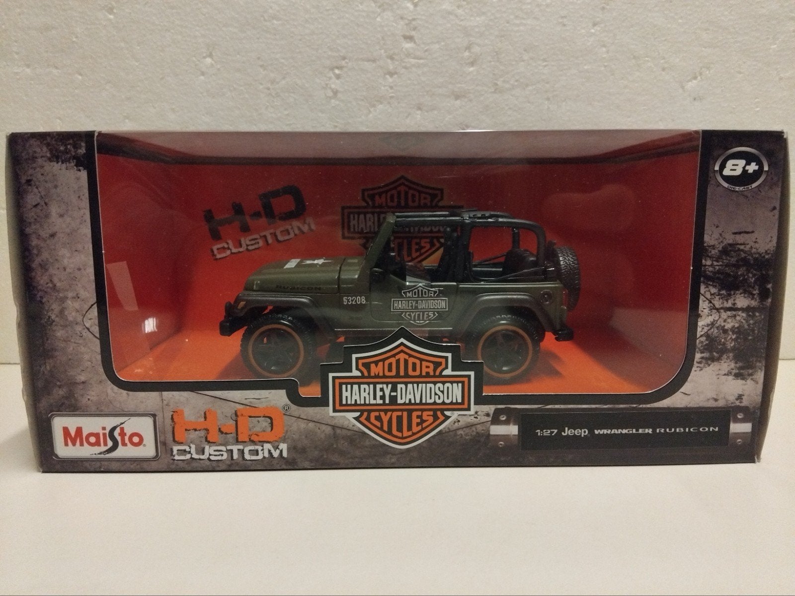 Maisto 1:27 Jeep Wrangler Rubicon Harley Davidson Editie, Hobby en Vrije tijd, Modelauto's | 1:24, Ophalen of Verzenden, Zo goed als nieuw