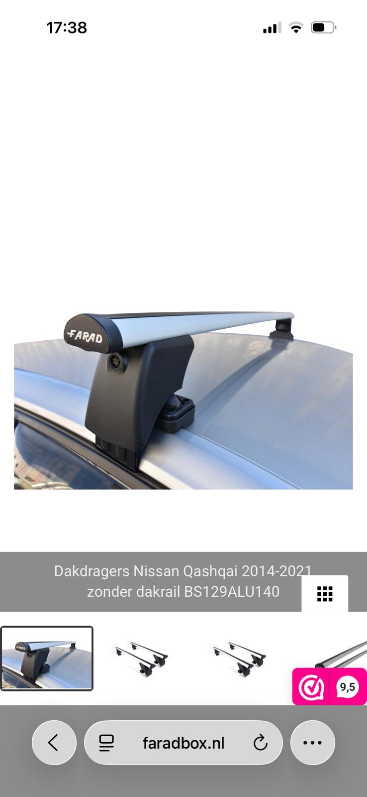 Farad dakdragers gebruikt op nissan quasqai 2017, Auto diversen, Dakdragers, Ophalen, Zo goed als nieuw