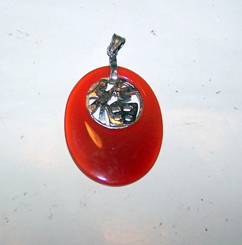 Mooie hanger zilver met Carneool. Nieuwstaat. Gelukssymbool, Overige voorstellingen, Ophalen of Verzenden, Zo goed als nieuw, Met edelsteen