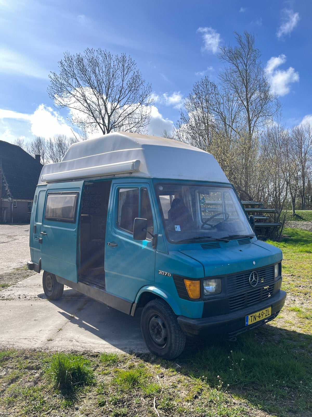 Oldtimer Mercedes Camperbus, Caravans en Kamperen, Campers, Brandblusser, Buscamper of Camperbus, Mercedes-Benz, Particulier