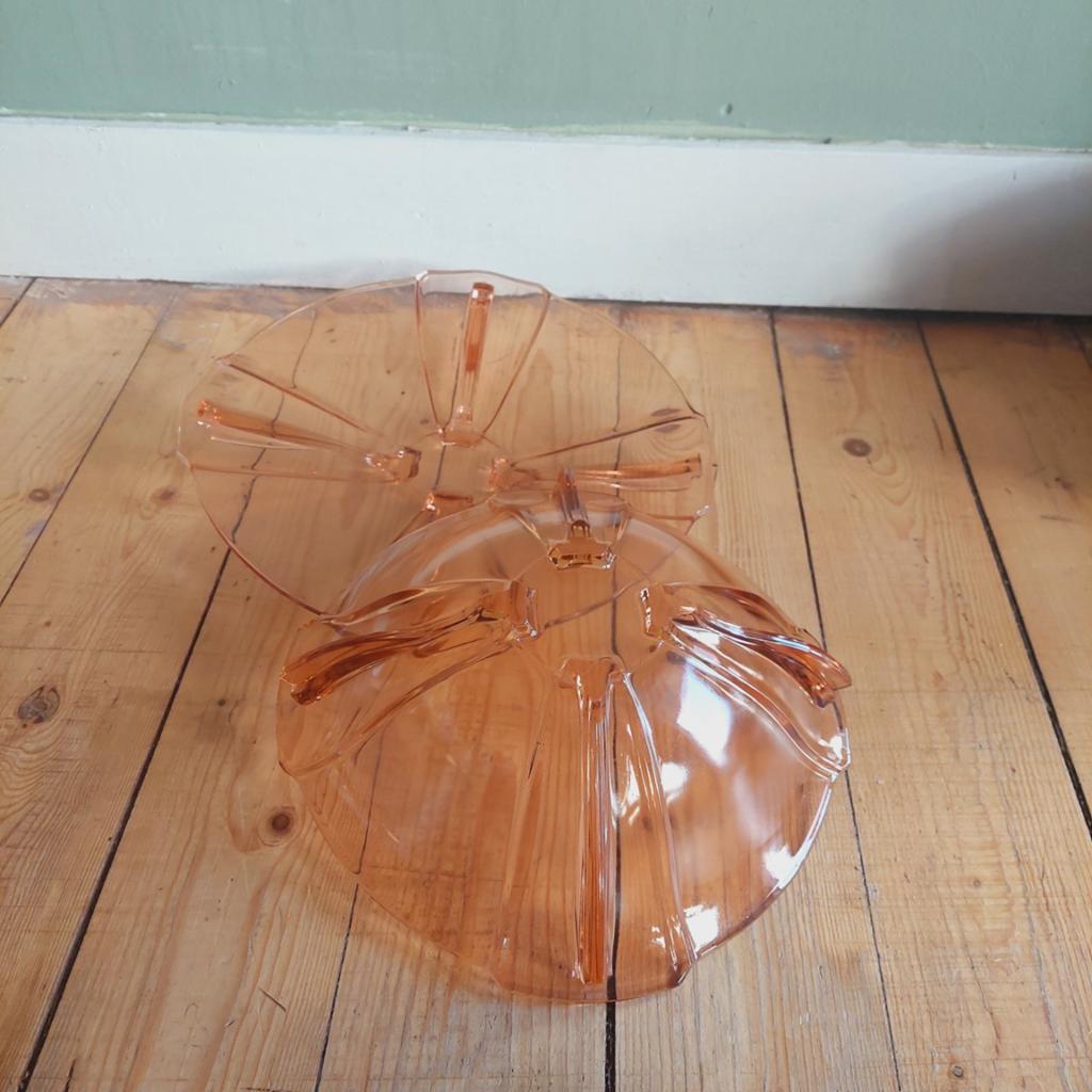 Lucky Vintage art deco Hermanova Hut Rosaline glas set, Ophalen