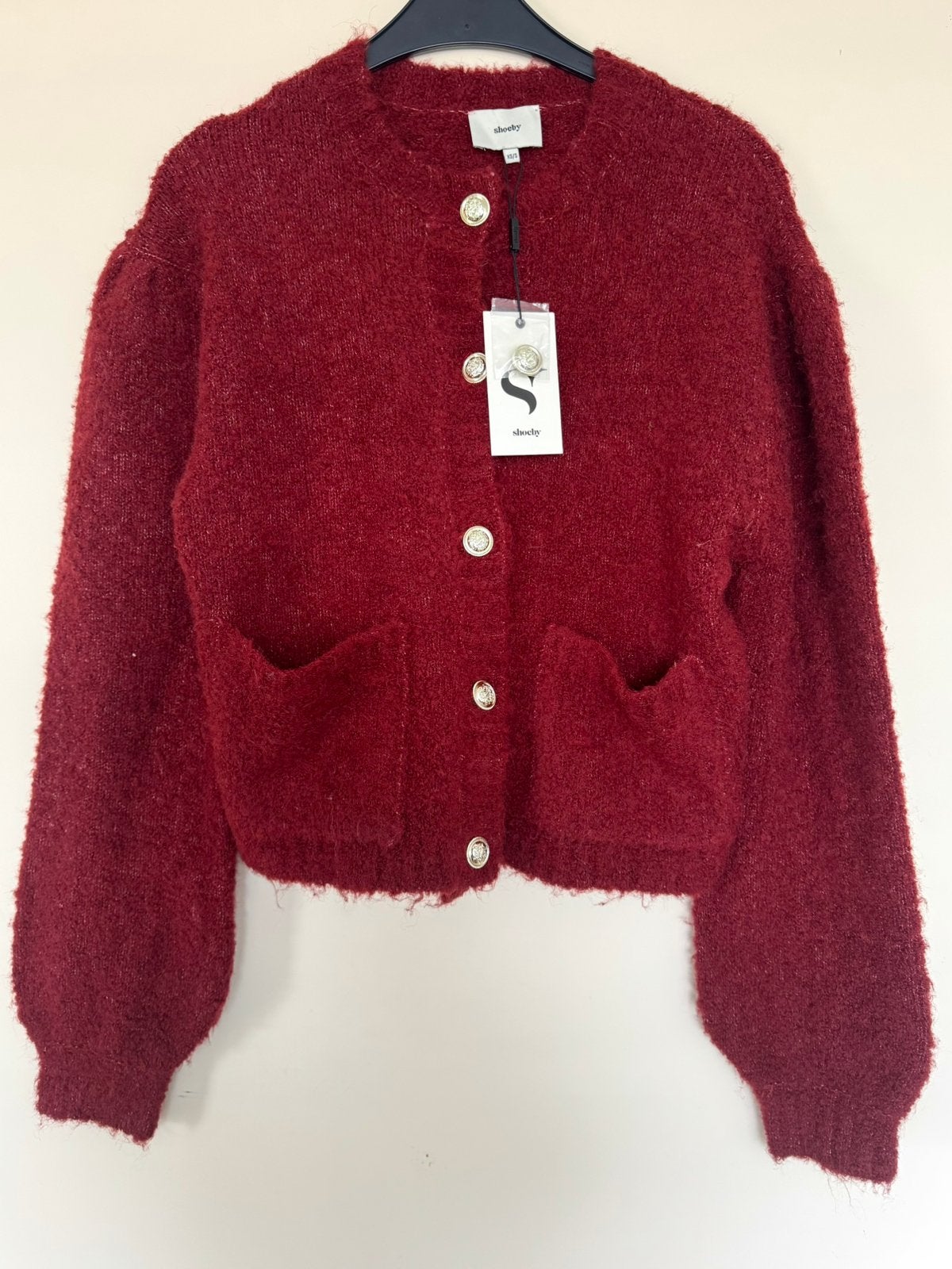 Shoeby Teddy knit vest donkerrood maat XS/S, Kleding | Dames, Verzenden, Nieuw, Maat 36 (S), Rood