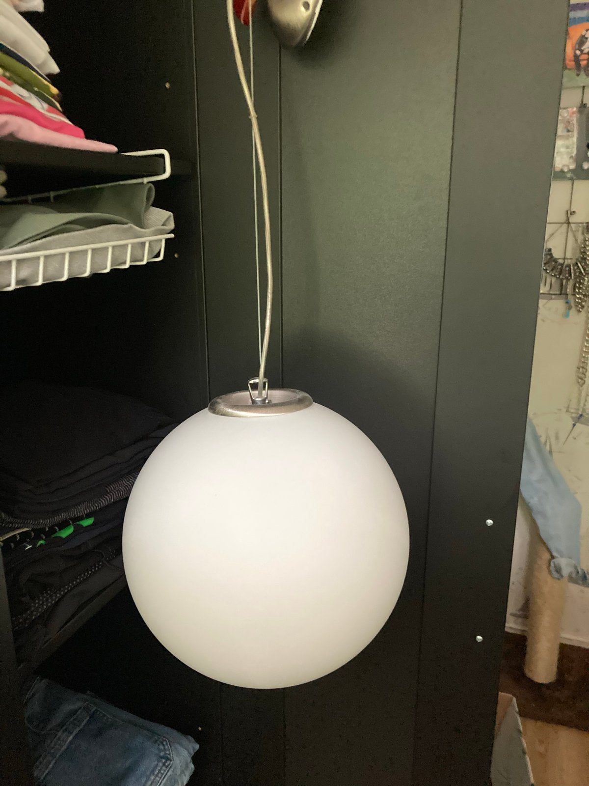 Massive Hanglamp Bol Glas Wit E27, Ophalen, Gebruikt, Glas, E27 (groot)