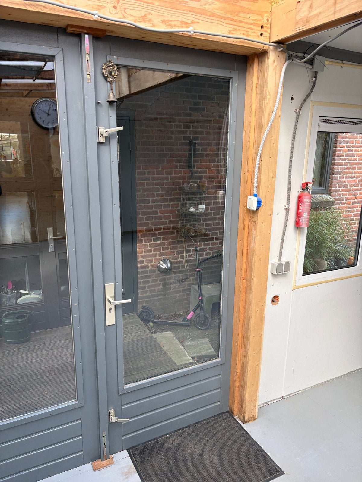 Extra hoge en brede hardhouten dubbele buitendeuren, Doe-het-zelf en Verbouw, Deuren en Horren, Ophalen, Hout, 120 cm of meer