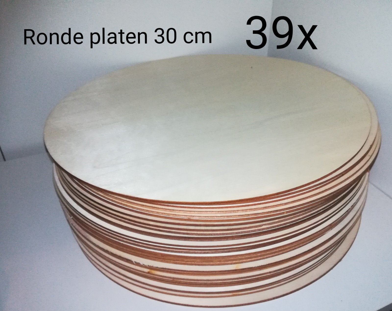 Ronde houten platen schijven 30 cm en 20 cm dotpainting, Ophalen of Verzenden, Nieuw, Hout, Knutselmateriaal