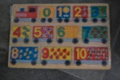Houten puzzel tellen en puzzelen, Verzenden, 10 tot 50 stukjes, Zo goed als nieuw
