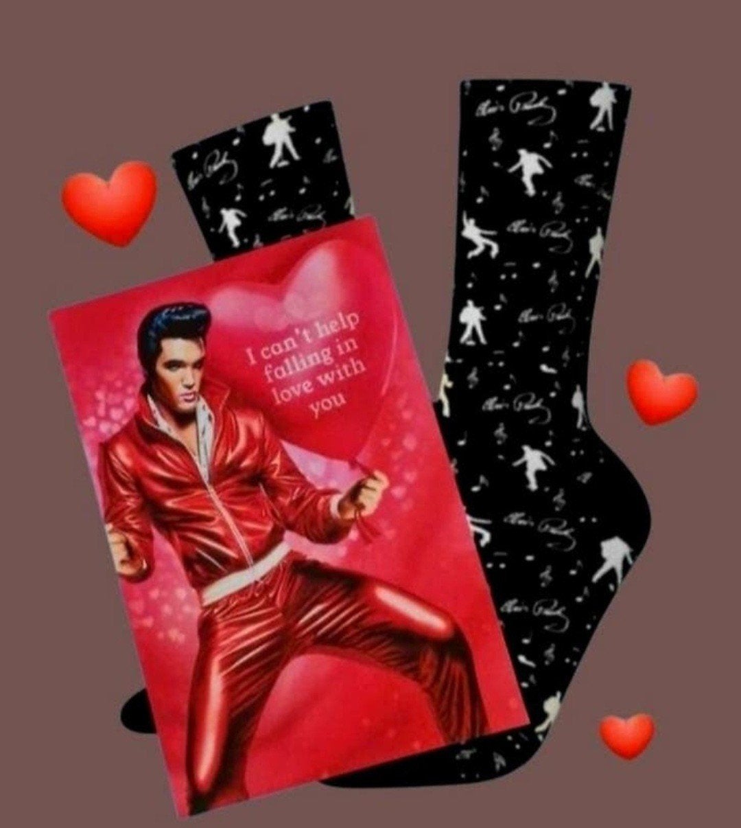 ELVIS PRESLEY SOKKEN  + WENSKAART ELVIS PRESLEY, Ophalen of Verzenden, Nieuw
