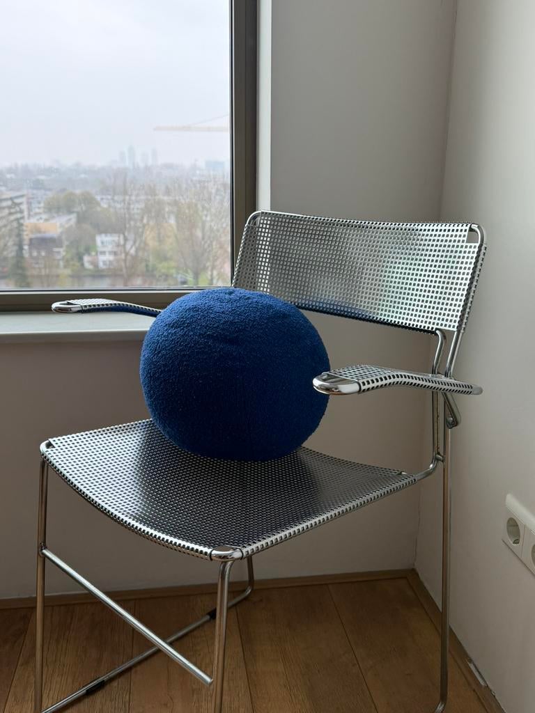 H&M Home kobalt blauw bal kussen, Ophalen, Gebruikt