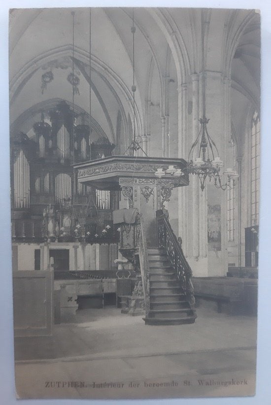 AK - Zutphen - Interieur St. Walburgskerk (1913), Verzenden, Voor 1920, Gelopen, Gelderland