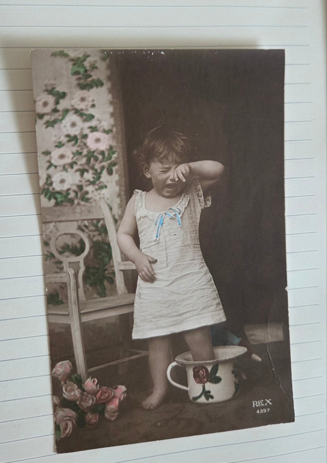 Huilend kindje met potje, Verzenden, Voor 1920, Ongelopen, Kinderen