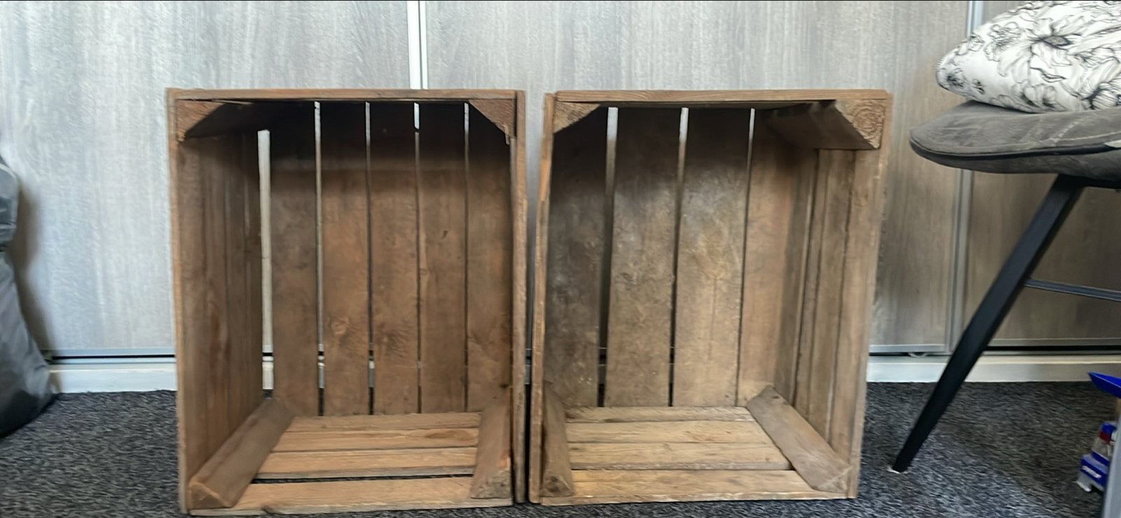 Twee houten fruitkisten - decoratief en functioneel, 50 – 75, Minder dan 50 cm, Gebruikt, Ophalen of Verzenden
