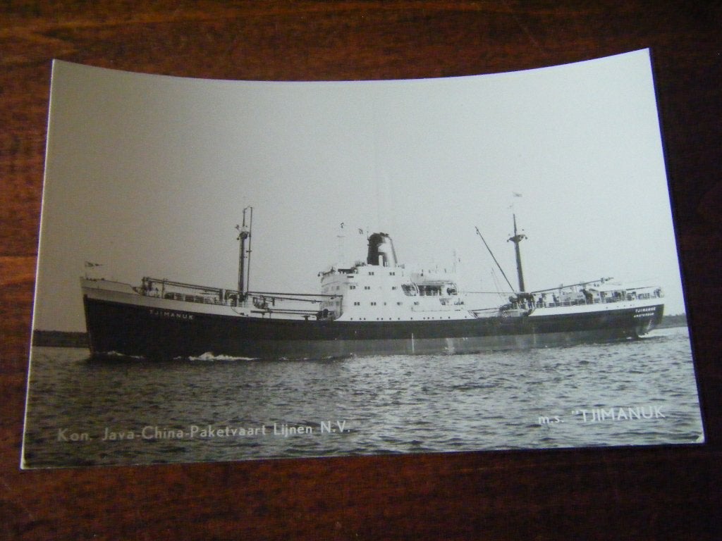 H42 - m.s. Tjimanuk - Kon. Java China Paketvaart Lijnen, Verzamelen, Ophalen of Verzenden, Kaart, Foto of Prent