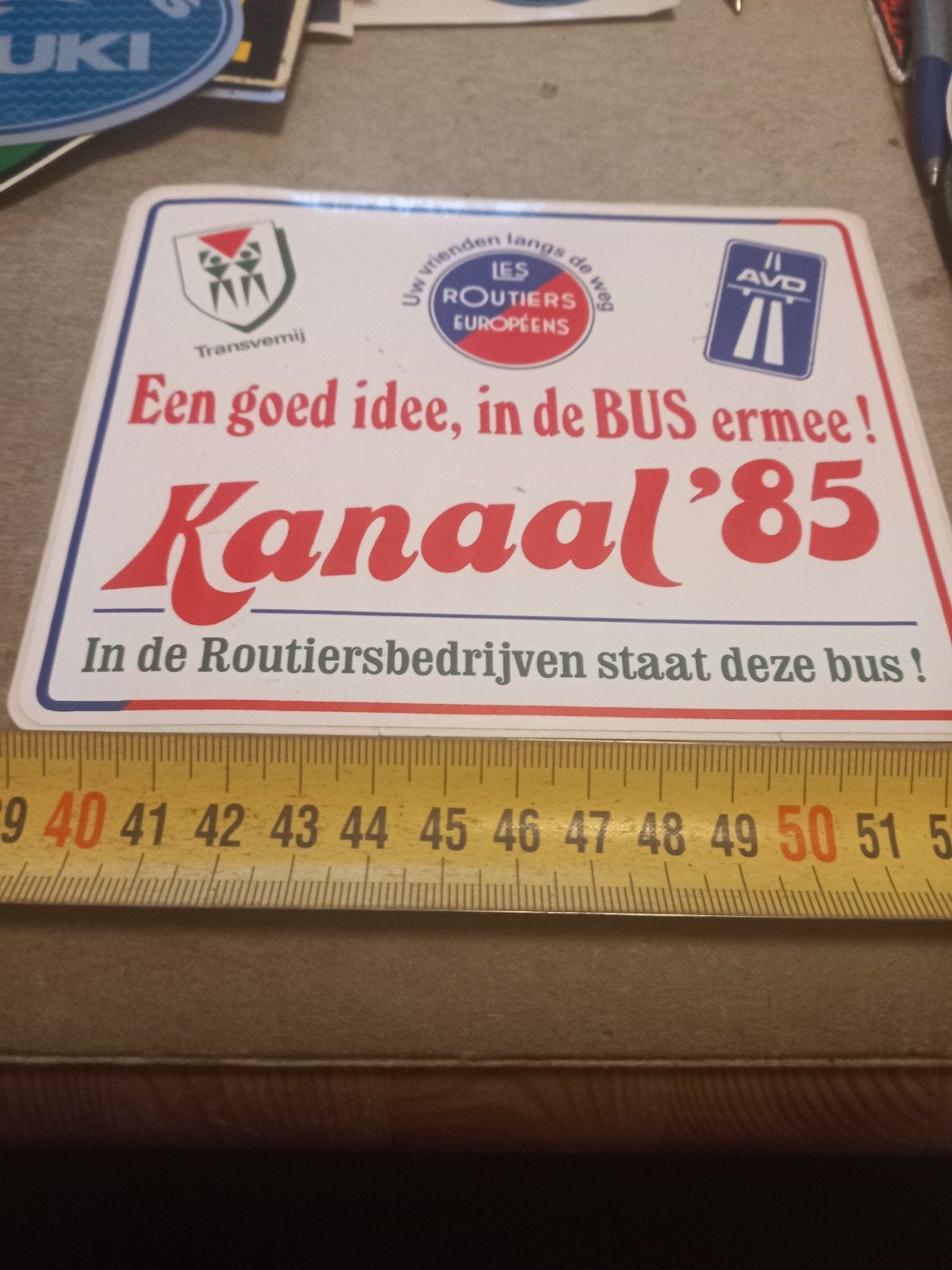 Vintage Kanaal '85 sticker - Transvemij Les Routiers, Ophalen of Verzenden, Zo goed als nieuw