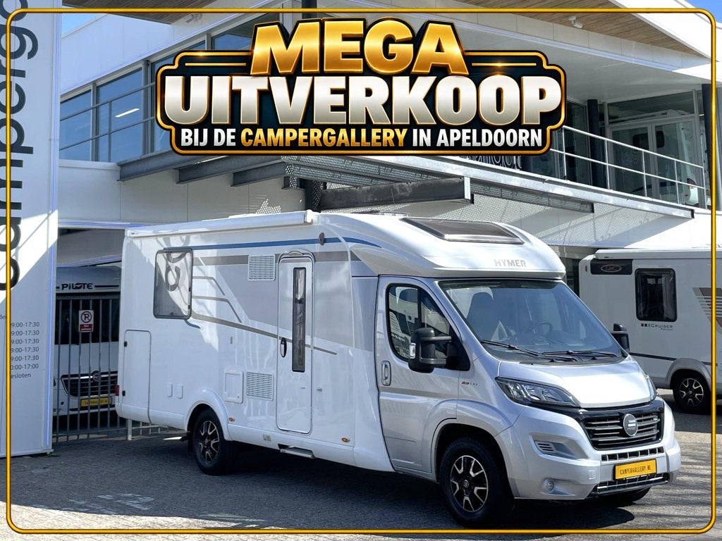 Hymer T 698 CL CAMPER QUEENSBED+HEFBED EURO6 XXL GARAGE, Caravans en Kamperen, Fiat, 7 tot 8 meter, Bedrijf, Hymer