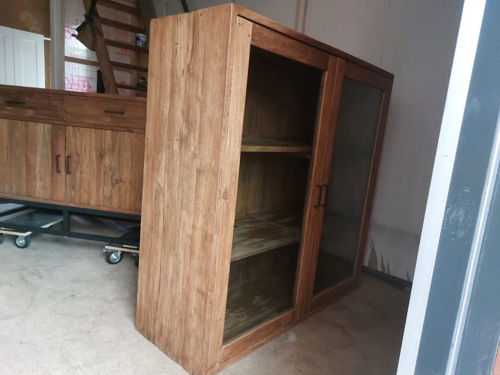 Buffetkast 220x130x50 teak, Ophalen, 200 cm of meer, Teakhout, Zo goed als nieuw