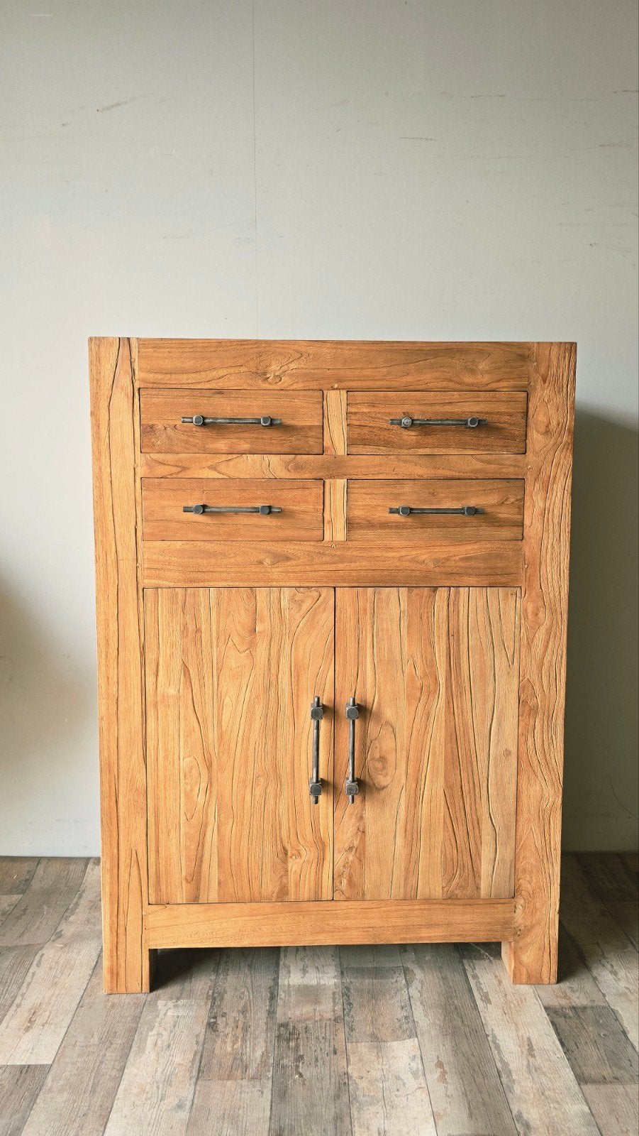 Mooie Teak Houten Meidenkast/Wandkast Nieuw Direct Leverbaar, Teakhout, Nieuw, Ophalen of Verzenden, 25 tot 50 cm