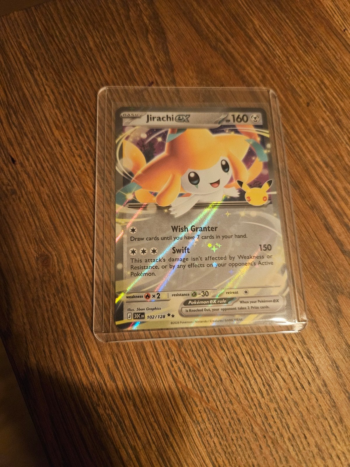 Jirachi EX Pokémon kaart (102/128), Ophalen of Verzenden, Nieuw, Losse kaart