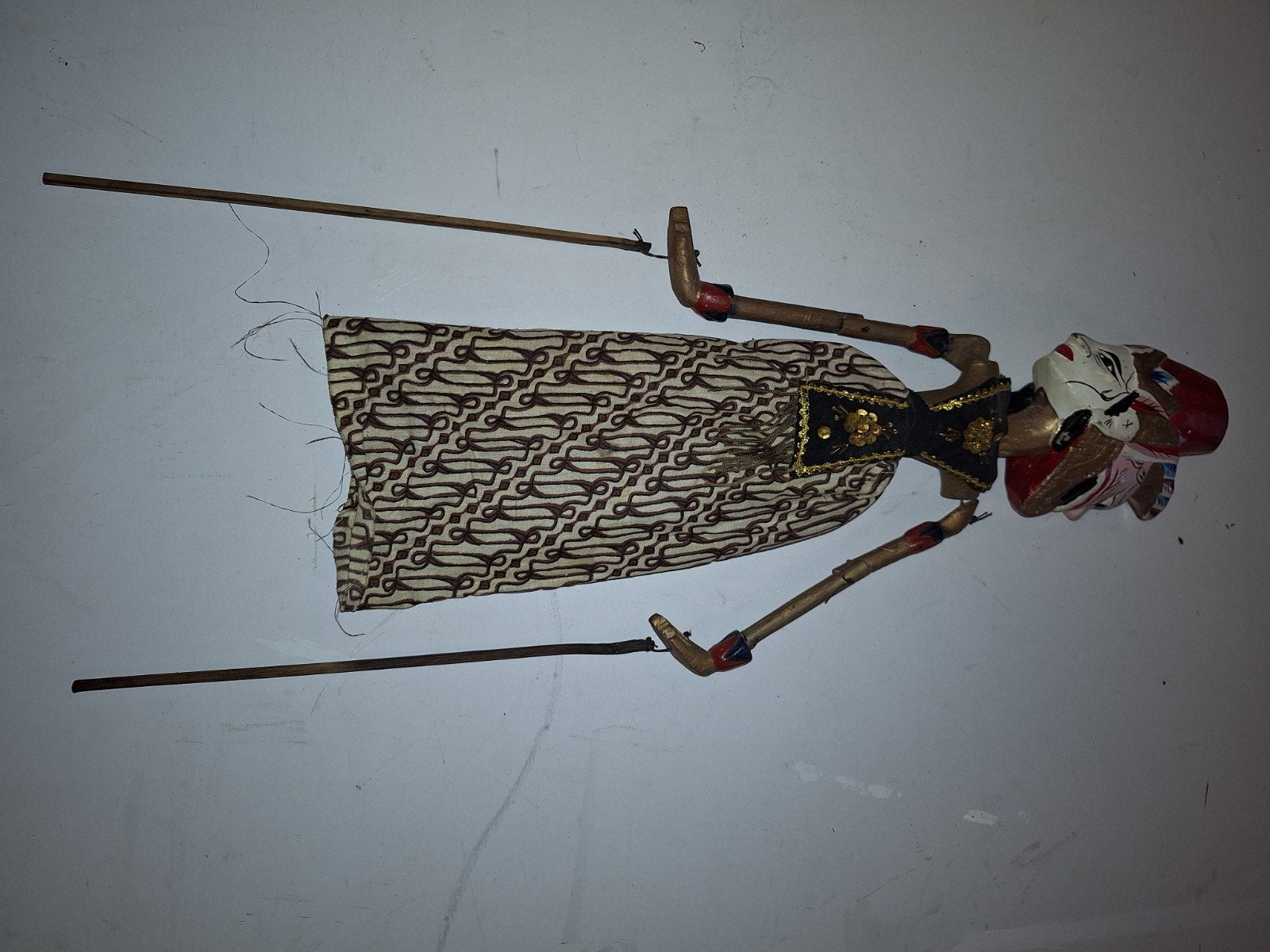 2 Antieke Wayang Golek Pop - Handgemaakt Indonesisch Poppen, Verzamelen, Ophalen of Verzenden, Gebruikt, Pop