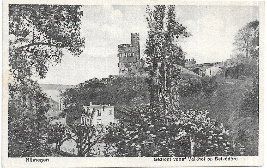 AK Nijmegen - Gezicht vanaf Valkhof op Belvédère, Verzenden, 1920 tot 1940, Gelopen, Gelderland