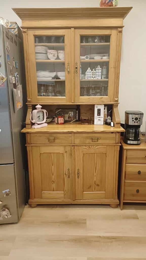 Antieke vitrine kast, Ophalen, 25 tot 50 cm