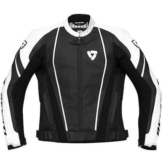 REV'IT! Motorpak 2delig Leer Zwart/Wit - Jas en Broek, Motoren, Kleding | Motorkleding, Ophalen of Verzenden, Tweedehands, Heren