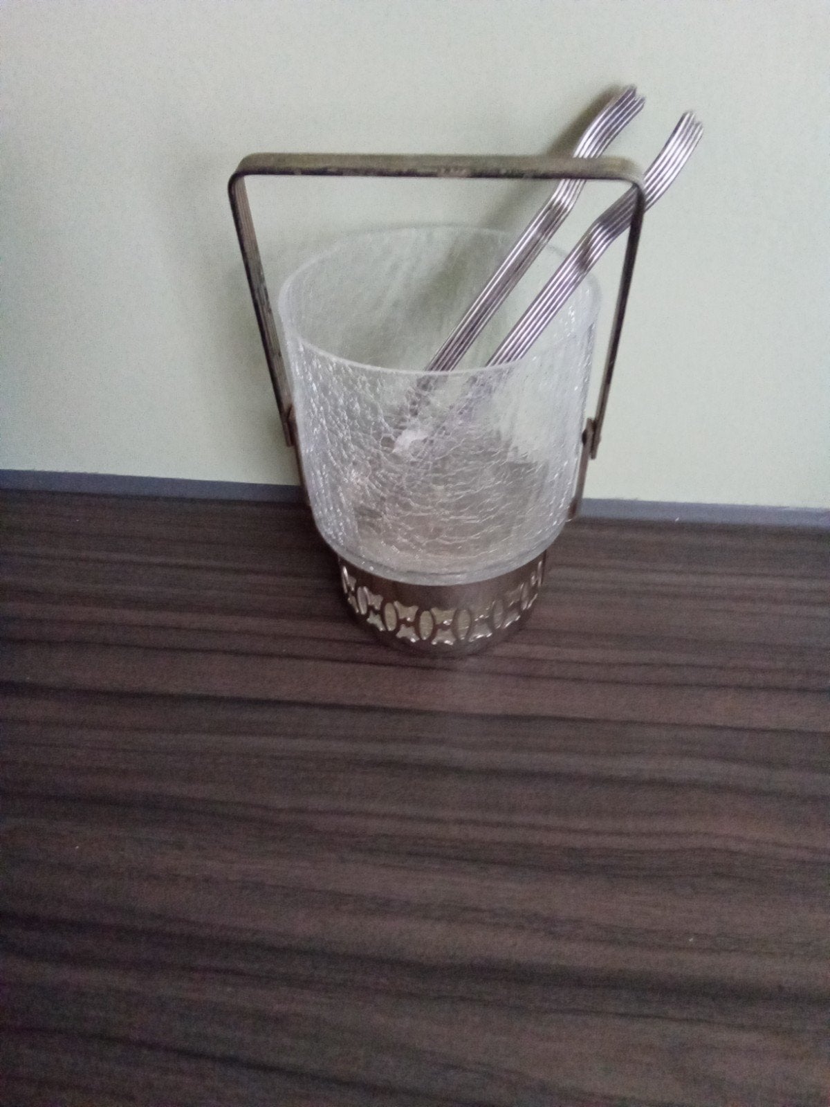 Ijs emmer en ijstang, glas, Ophalen of Verzenden
