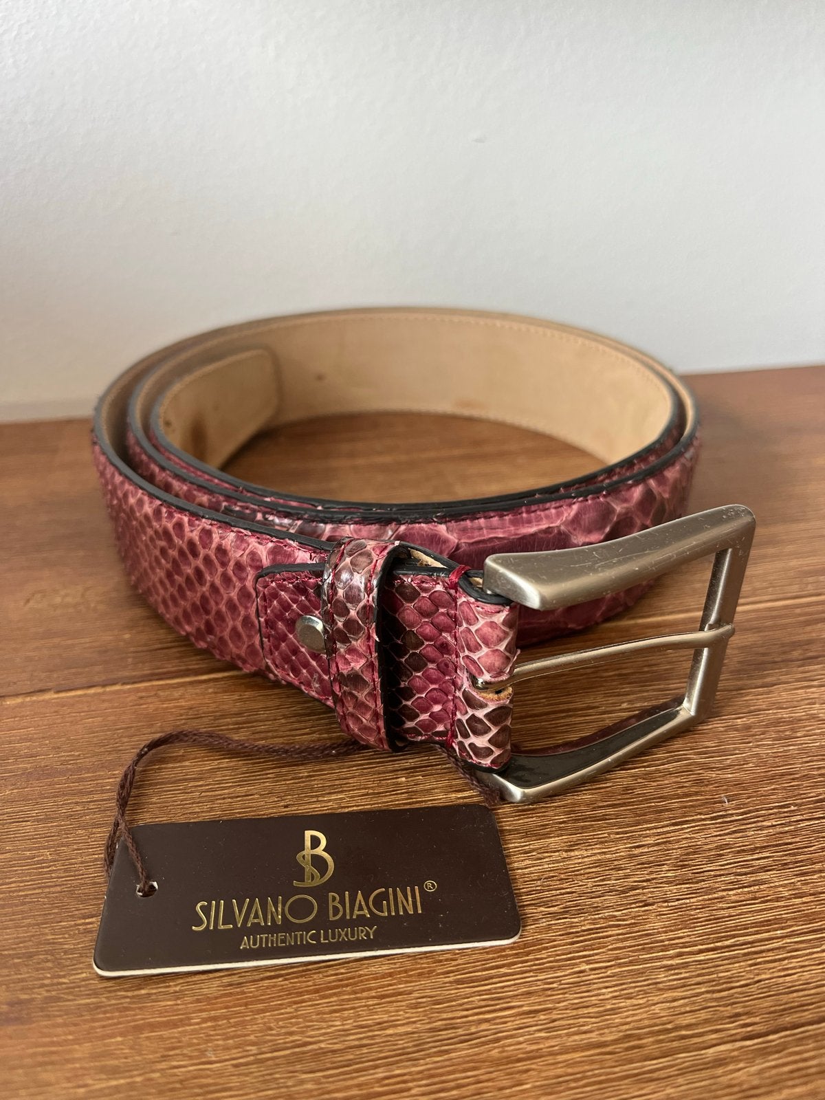 Silvano Biagini Python Leren Riem - nooit gedragen, Overige kleuren, 3 tot 5 cm, Verzenden, Echt leder