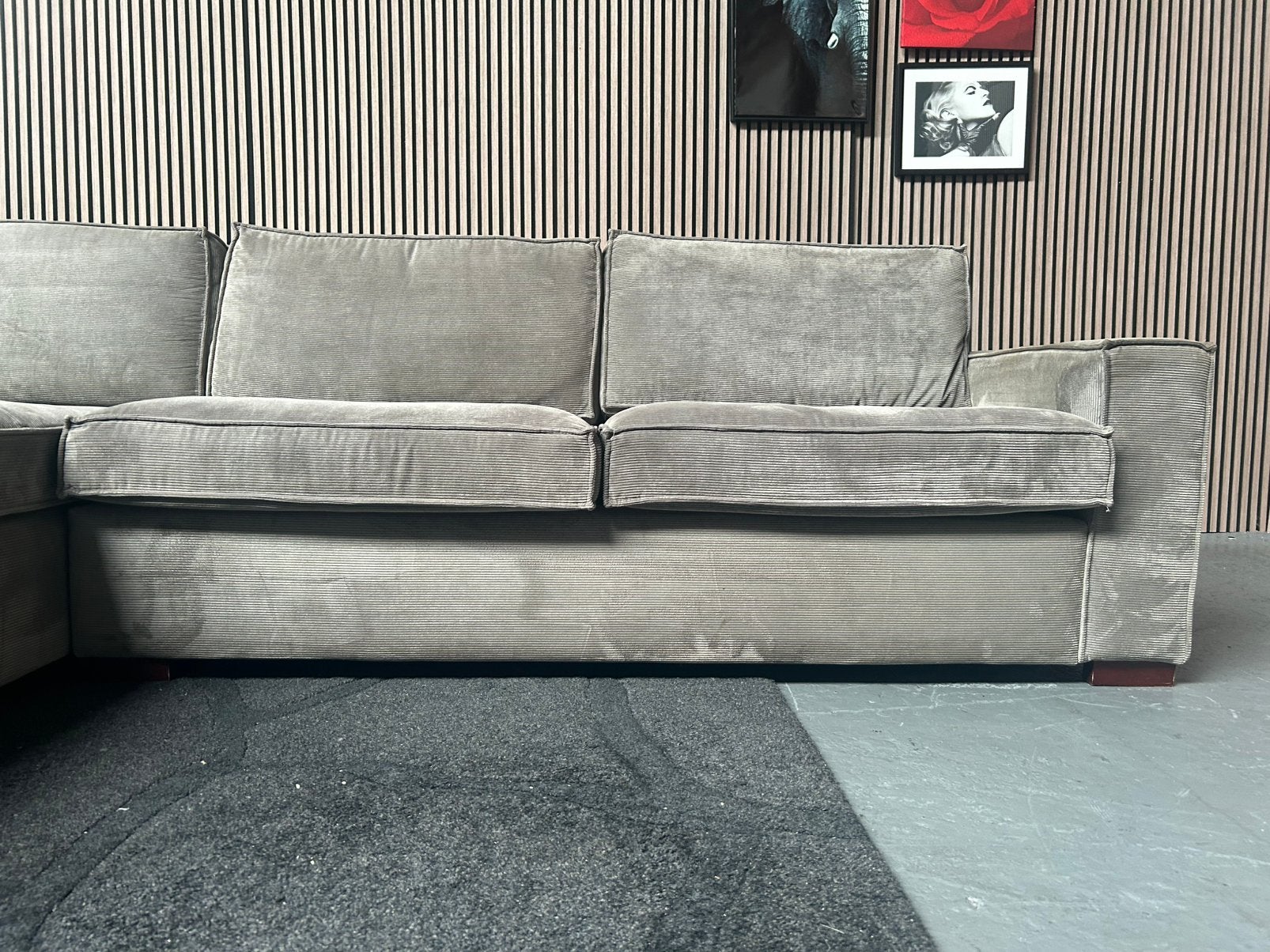 GRATIS LEVERING RIBSTOF HOEKBANK 288X200 GEREINIGD, 250 tot 300 cm, Ribstof, Hoekbank, Ophalen of Verzenden
