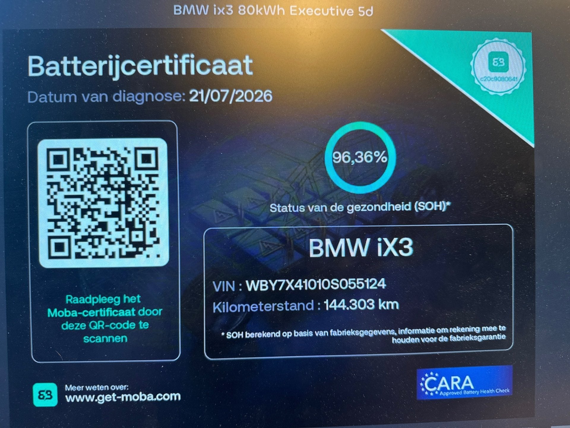 BMW IX3 High Executive 80 kWh SOH 96% Harman Kardon PANO/HEA, Achterwielaandrijving, Gebruikt, 133 min, Zwart