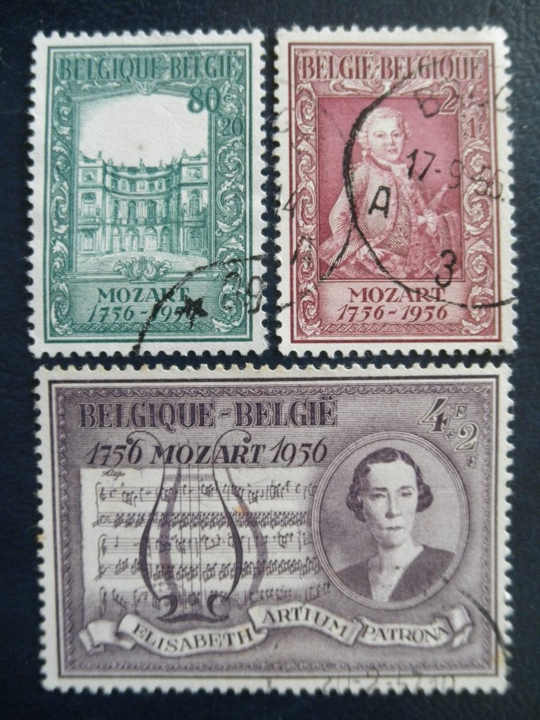 Postzegels België 1956 Mozart muziek - cw. 7,50., Postzegels en Munten, Postzegels | Europa | België, Ophalen of Verzenden, Gestempeld