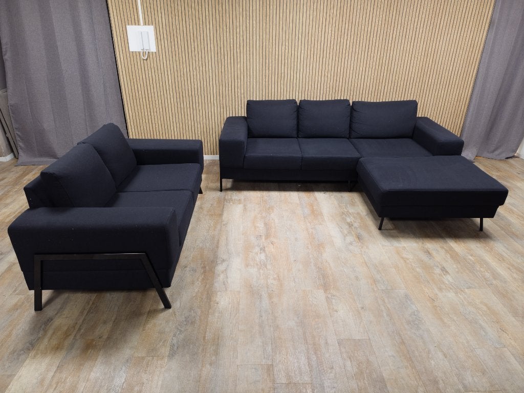 Zeer Mooi Antraciet Zit Hoek - 2zit en Hoekbank, Info@banxtel.nl, Hoekbank, Ophalen of Verzenden, Zo goed als nieuw