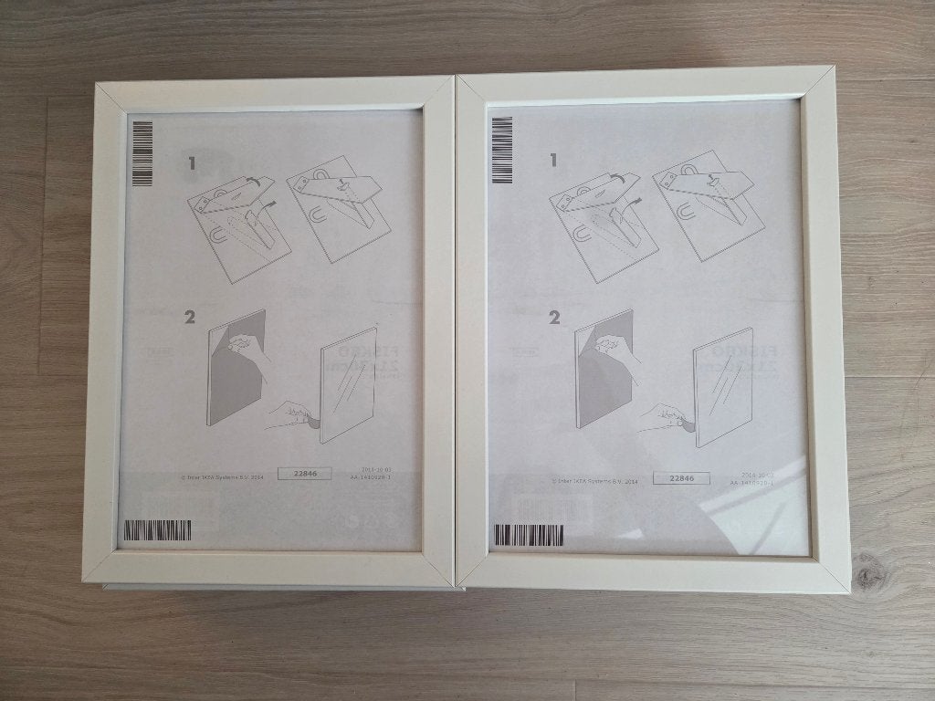 Fotolijst IKEA FISKBO 21x30cm wit; 14 stuks, Kunststof, Gebruikt, 21 cm, Ophalen of Verzenden
