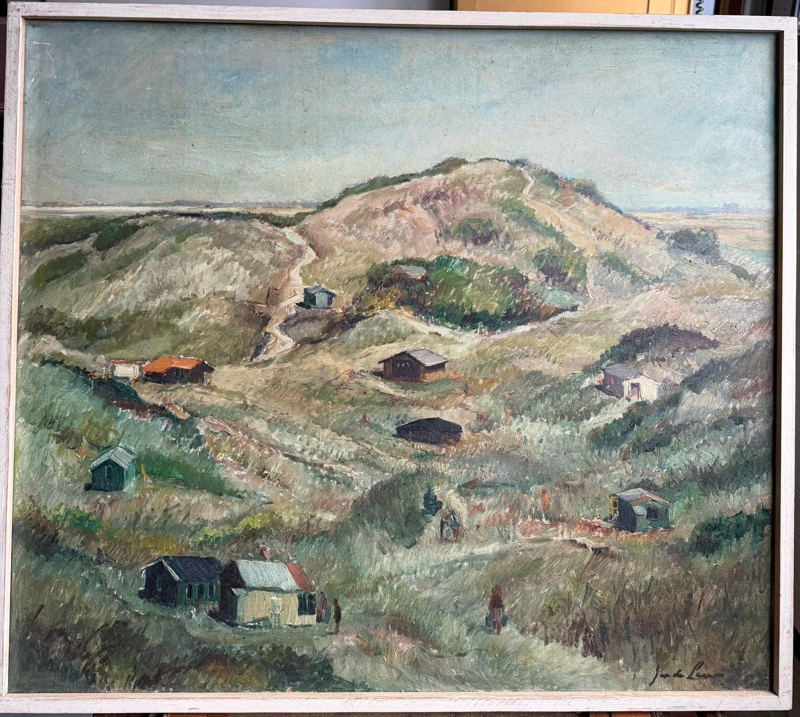 Jan de Leeuw - t Zandgat, Ophalen, Doek, Impressionistisch, Landschap