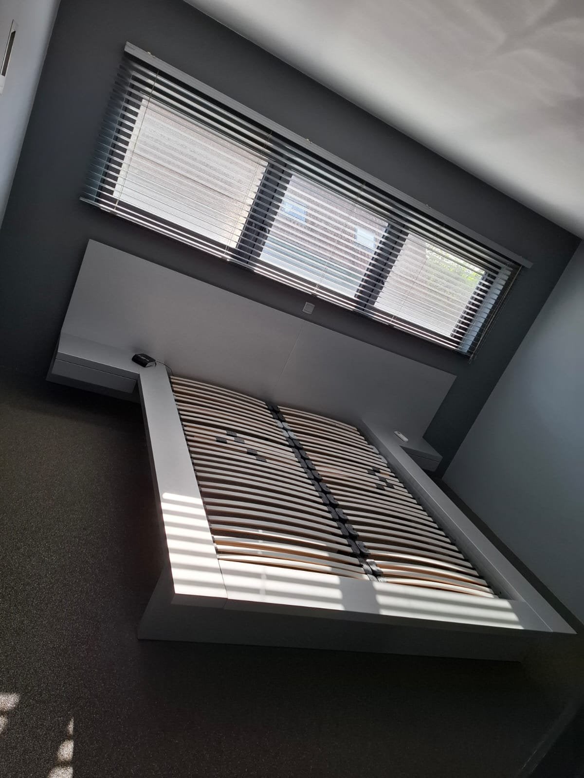 Te koop: bed, Ophalen, Gebruikt, Tweepersoons, Grijs