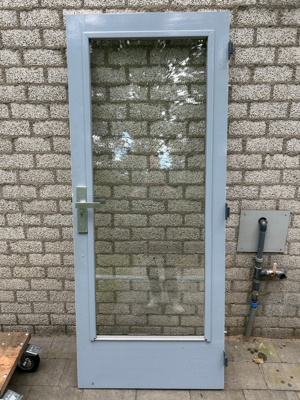 Buitendeur met glas, 201,5 x 82,5 cm, Ophalen, Gebruikt, 80 tot 100 cm, Buitendeur