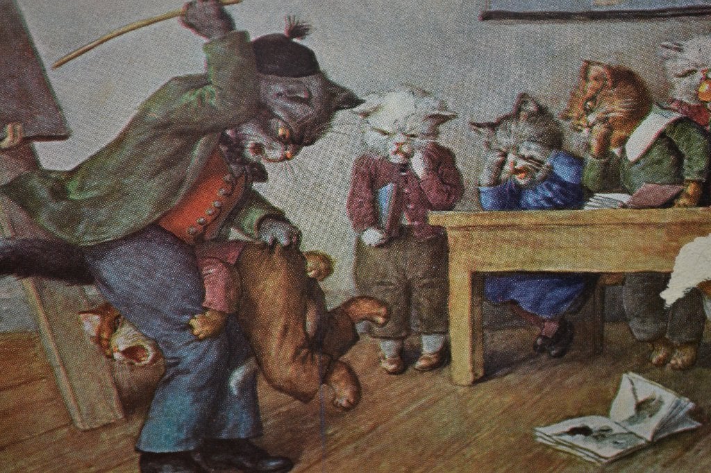 nederland 1927 menselijk poesje krijgt straf leraar in klas, Ophalen of Verzenden, 1920 tot 1940, Gelopen, Sterren en Beroemdheden
