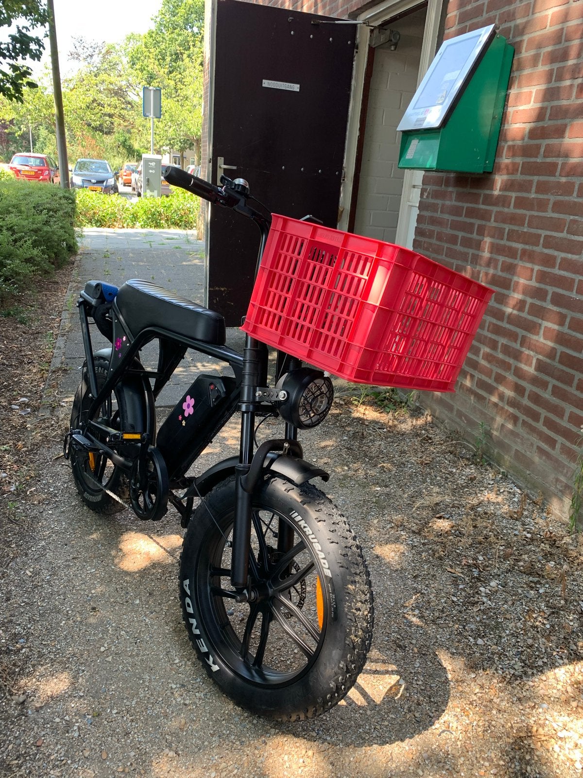 Stoere Fatbike met mand en passagierszitje