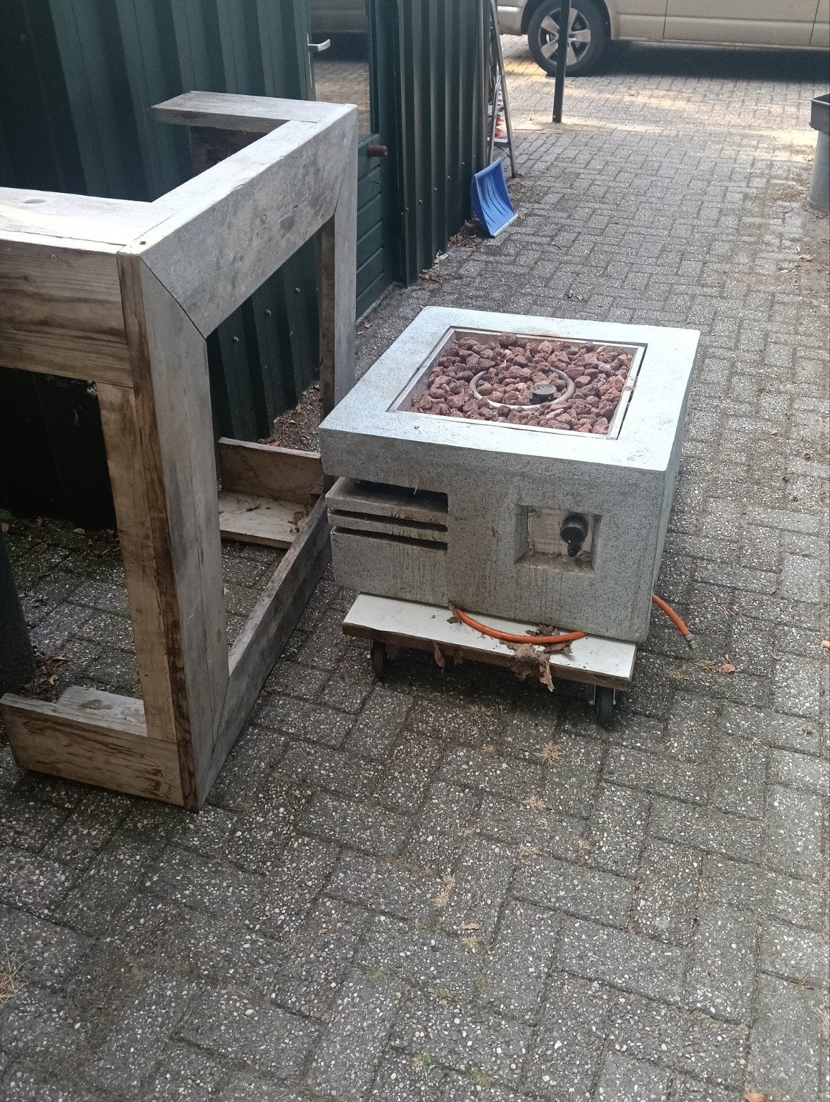 vuurtafel van steigerhout  gratis af te halen, Ophalen, Gebruikt, 110 cm of meer, Minder dan 60 cm